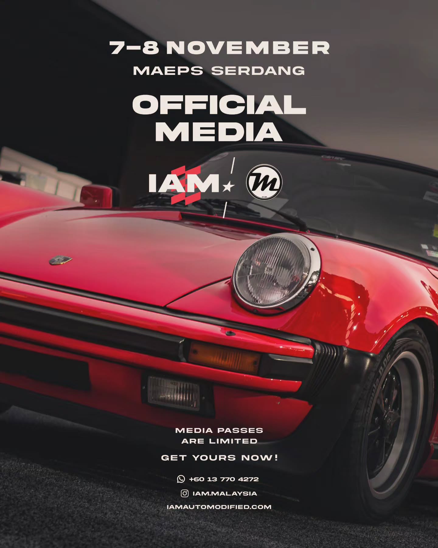 Original IAM Malaysia × MDG official media poster for 7–8 November at MAEPS.